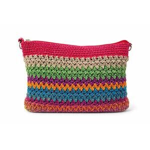 The Sak Crossbody Purse Womens Small Multicolor Crochet Striped Boho Organizer